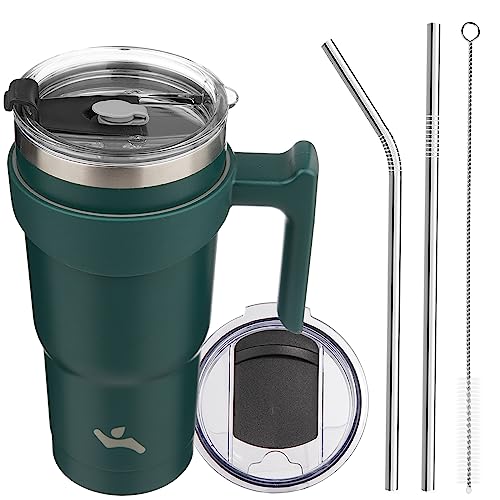 Image of Konokyo 20 oz Tumbler with Handle and Straw, Insulated Travel Mug