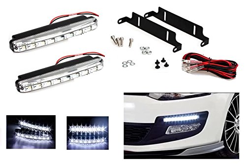 A2D Super 6000K White 8 LED Car DRL Day Time Running Lights For Chevrolet Spark Type 1