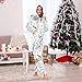 Poeticcity Couples Matching 1 PC Pajama, Unisex Soft Fleece Zip Up Hooded Pjs Jumpsuit Sleepwear Playsuit Lounge-wear(XXL) Watercolor Pink Dolphin Ethnic Tribal Dolphins Dots Black White