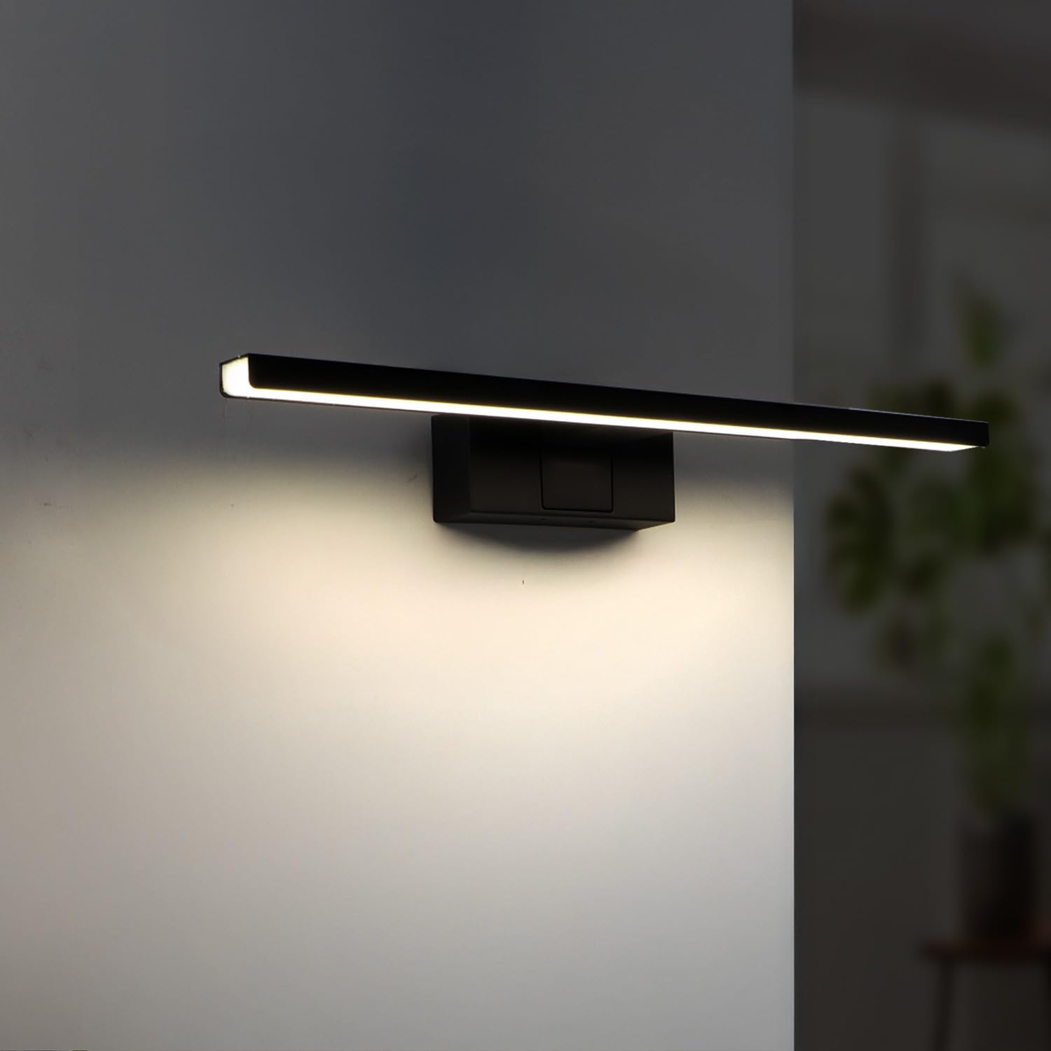 M Ledme - Lampa ścienna LED do lustra łazienkowego Plex 8 W 40 cm, neutralna biel 4000 K, wodoodporna IP44, mocowana do lustra, mebli lub ścian, 400 x 51 x 128 mm (wys.)