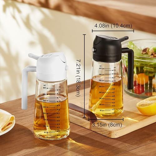 Image of The Better Home Glass Oil Dispenser Bottle with Handle | Leakproof Oil Bottle with Flip Lid | Kitchen Oil Pourer for Cooking, Vinegar & Sauces