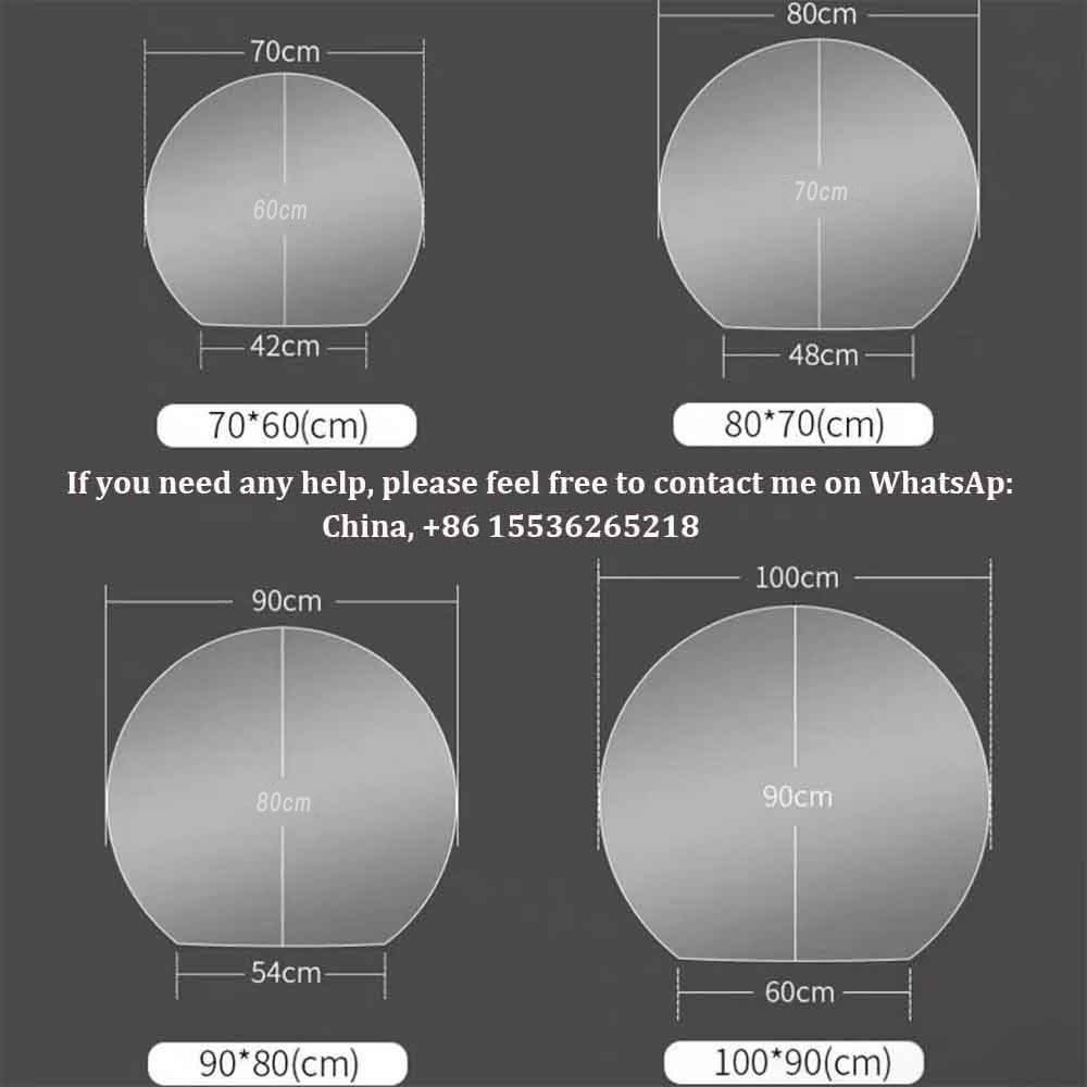 Okrągłe lustro łazienkowe z podświetleniem LED, 80/90 cm, przeciwmgielne, inteligentne lusterko kosmetyczne z przyciemnianym oświetleniem, nowoczesny łukowy design do luksusowej dekoracji domu
