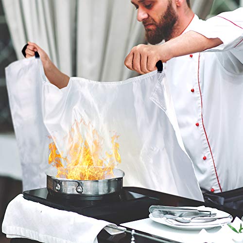 4-Pack Fire Blanket - Fiberglass Fire Blanket Fire Suppression Blanket - Fire Blankets Emergency for People - Fire Safety Blanket with Emergency Whistles - Fireblanket for Kitchen, Home