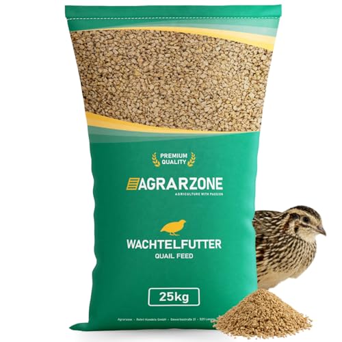 Agrarzone Nourriture pour cailles Premium 25 kg - Aliment Optimal pour cailles pondeuses 25 kg pour des cailles saines & productives - sans OGM & purifiée - Certifiée AMA