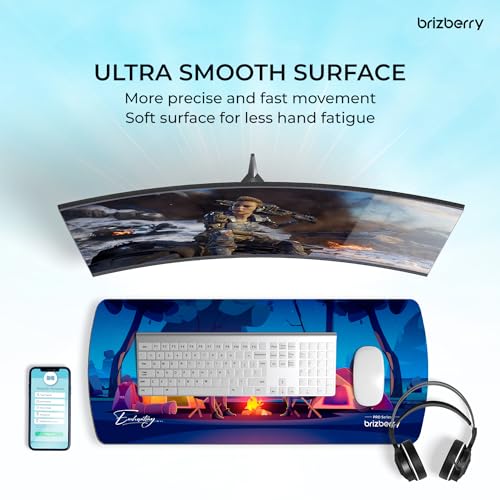Image of Brizberry Extended Mouse Pad, Desk Mat, 740mm x 310mm x 3mm Large Printed Premium Anti Skid Rubber Base for Desktop Laptop Keyboard (DM Design 1)