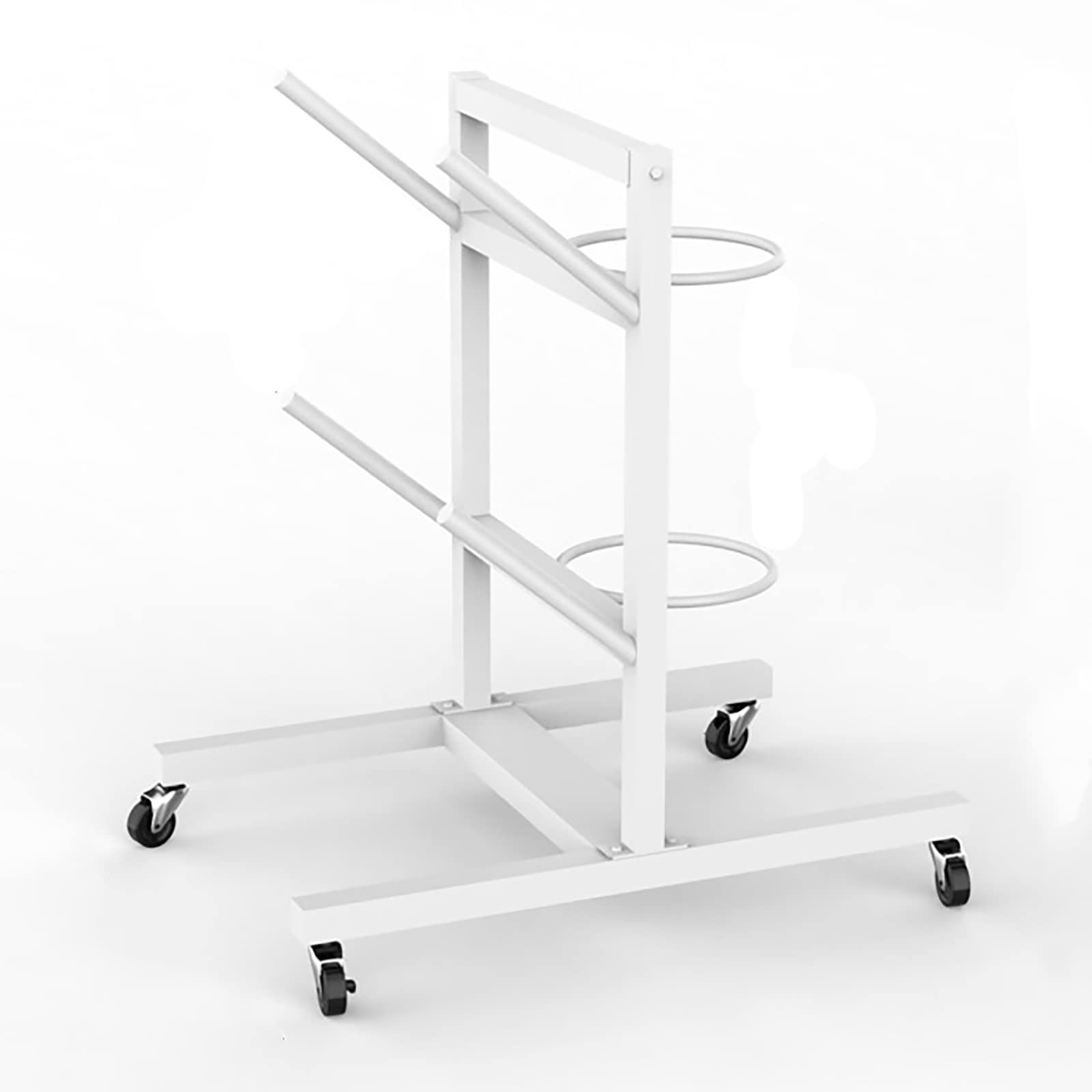 4-stufiger aufrechter Skateboardständer und Ballständer – multifunktionales Sportgerät for Basketball, Fußball, Yogamatten(White,4tier)