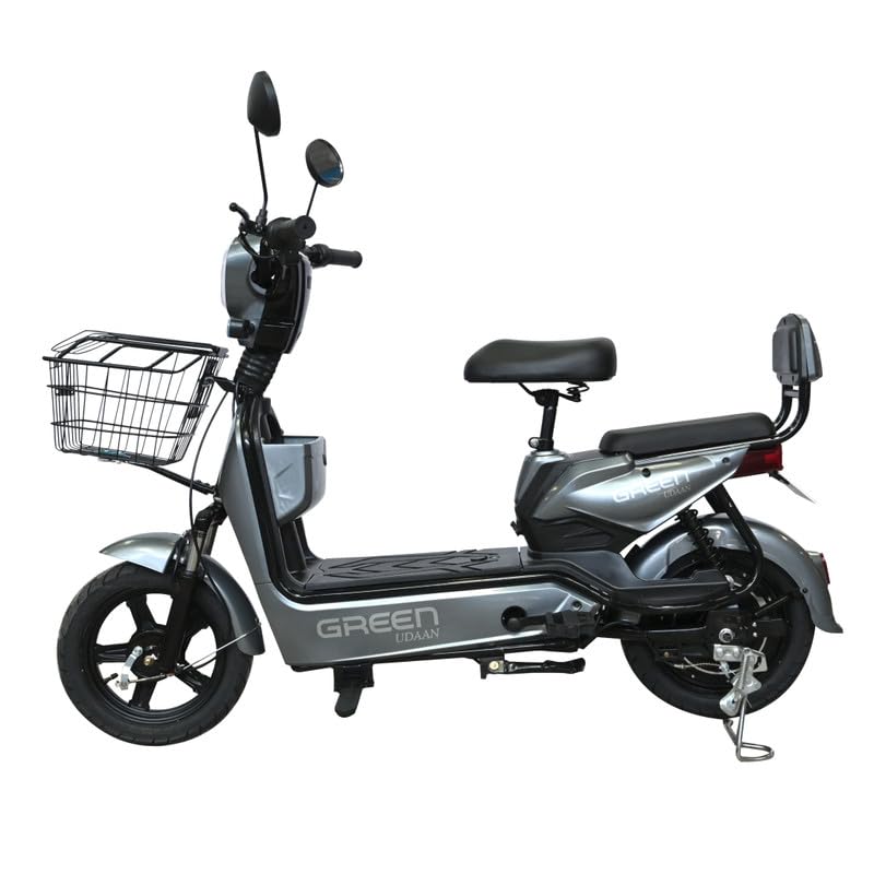Image of Green Udaan Low Speed Electric Scooter Non RTO with Portable Charger (Grey, Udaan 30 KM)
