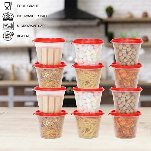 Image of Cutting EDGE Nesterware 1000ml Stackable Container (Set of 12, Light Red) | BPA-free plastic, stackable design, leak-proof, kitchen storage, pantry, fridge, meal prep, reusable, travel use