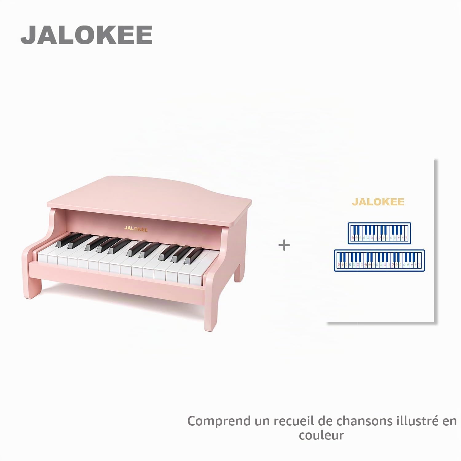 Clavier de Piano pour Enfants, 25 Touches, Piano à Queue Miniature, Instrument éducatif en Bois, Volume réglable, adapté aux Filles et garçons en Bas âge (Rose)