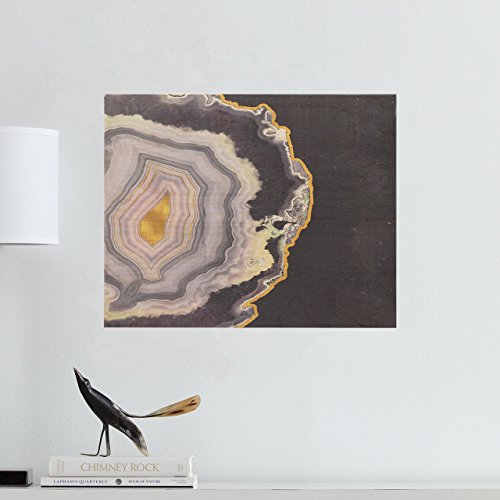 Amazon Brand – Rivet Purple Modern Agate Geode on Wood Wall Art, 16" x 20"