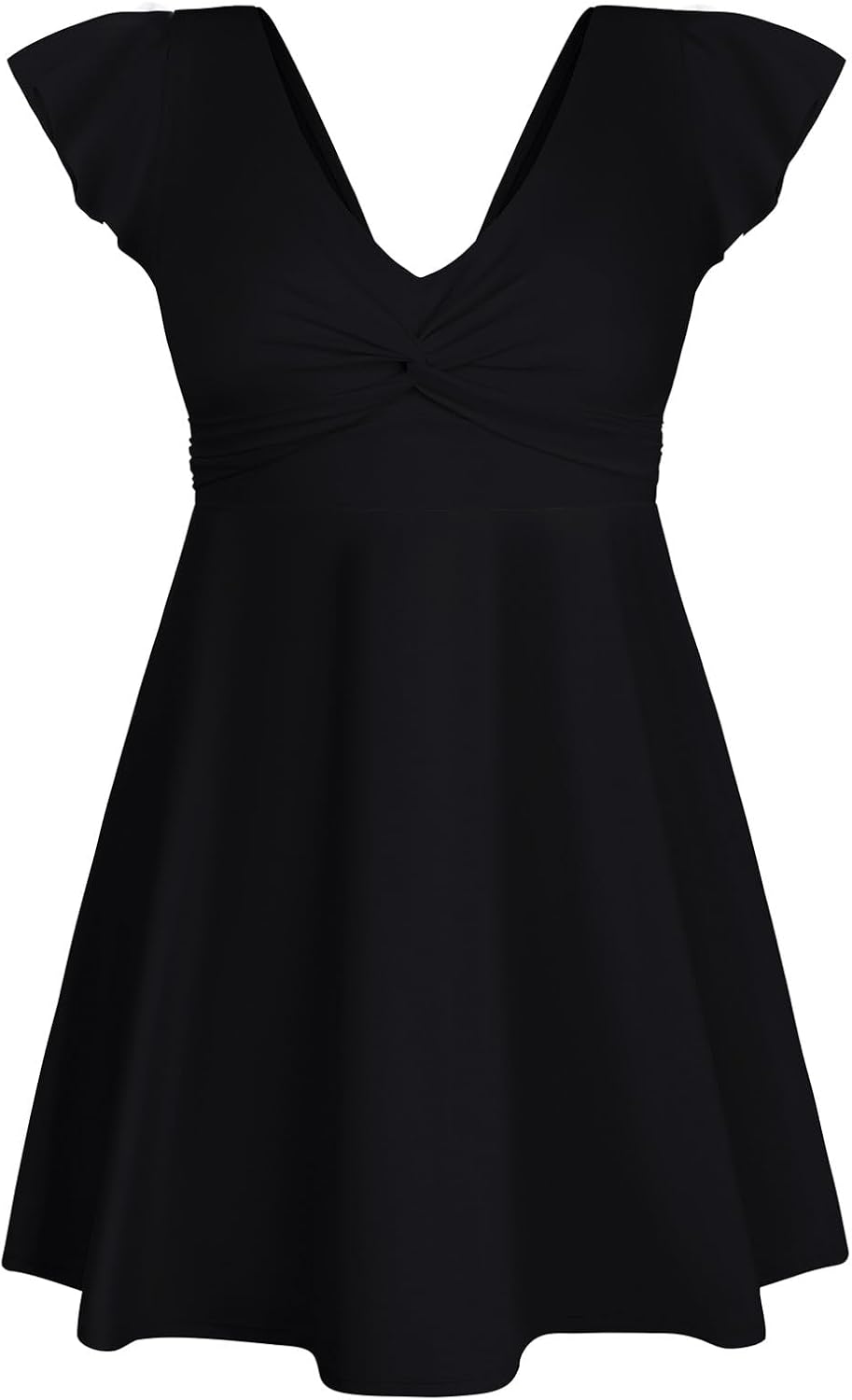 Hanna Nikole Womens Plus Size One Piece Swimsuits, Tummy Control Swimdress, Slimming Full Coverage Push Up Beachwear Black 22 Plus - Image 7