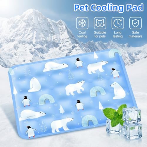 Image of Qpets Pet Cooling Mat for Dogs & Cats, 90x60CM | No-Water Gel Cooling Pad, Washable, Scratch-Proof & Portable, Supports 35kg, Use Floor, Sofa, Car, Crate