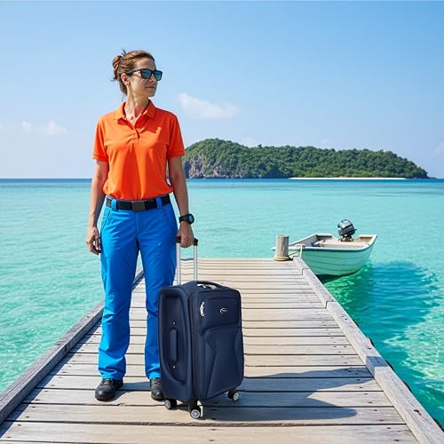 Image of AMERICAN TRAVELLER Bite 55 cm Cabin Trolley Bag (2-3 Days) | Expandable | 360 Spinner Wheels, Telescopic Handle, Front Pockets, Twill Fabric, Travel Bag, 5 Years Warranty