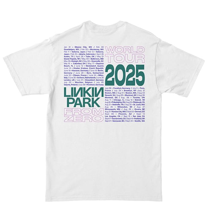 Linkin Park Unisex-Adult Zero Official Merch Logo Tour Women's T-Shirt3