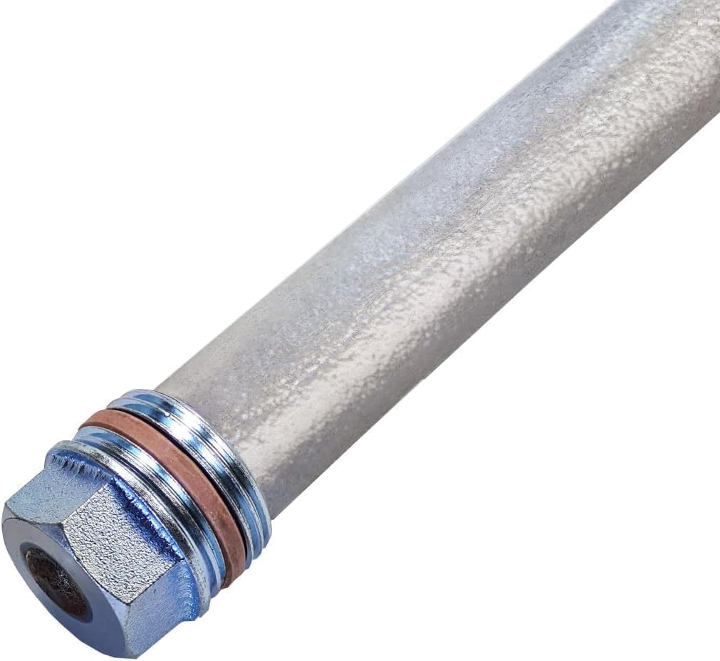 Magnesium Opferanode 26 x 500 mm 1" DN25 mit PTFE-Dichtung passend zu Afriso 69819, Ersatzanode für Warmwasserspeicher & Boiler, Schutzanode, Anodenstab