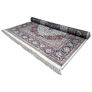 Amma Tapijten Handgeknoopt tapijt kunst zijde geïmporteerd voor woonkamer Perzisch traditioneel luxe wit 1,8 x 2,7 m