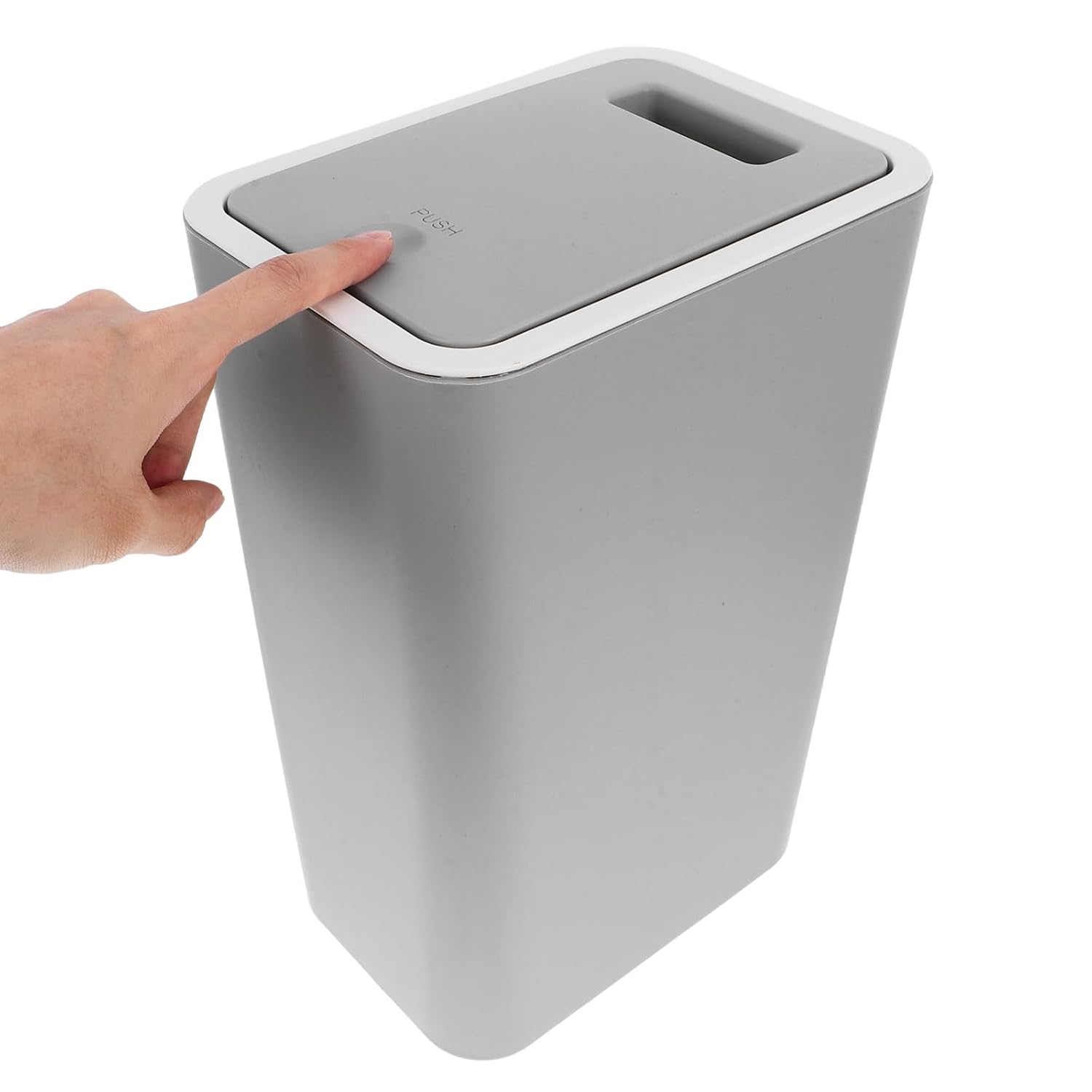 Gadpiparty 10.5l Trash Can with Press Lid, Small Plastic Waste Basket for Bathroom, Kitchen, Office, and Rv Use, Covered Garbage Bin for Home Storage and Organization