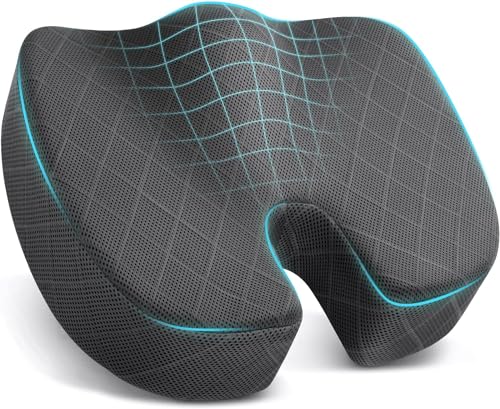 ukiuan Cojín Antiescara Coxis y Ciática - Cojín Ortopédico de Espuma Viscoelástica Premium - Almohada Corrige Postura Columna - Alivia Presión y Dolor Cadera Lumbalgia Cervicalia