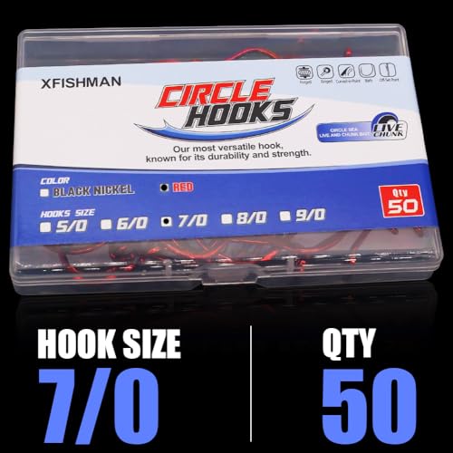 Image of Circle-Hooks-Fishing-Equipment-Octopus-Hooks-Saltwater-50 Pack #1 -12 /0