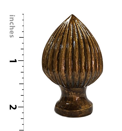 Royal Designs - Terminal de lámpara de pera acanalada de 2.25 pulgadas para pantalla de lámpara, latón antiguo 3