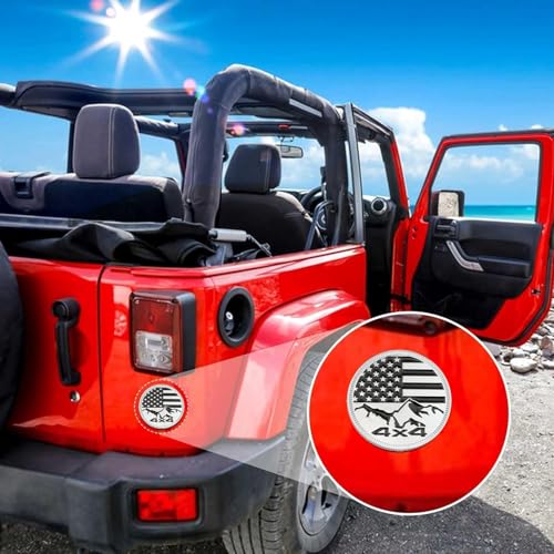 Image of CONGCONG for Jeep Emblem babge Snow Mountain Emblem 4x4 Metal Automotive Badge Specifically Designed for The Jeep Wrangler Cherokee - Stick it Anywhere (Snow Mountain Silver Black)