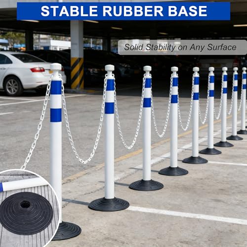 Image of OrangeStar 6 Pack 40 Inch Traffic Delineator Post Cones with Rubber Base