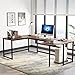 Tribesigns U Shaped Desk, Large L-Shaped Desk Corner Computer Office Desk Writing Table with Printer Stand, 78.7 x 47.2 inch Executive Workstation Desk for Home Office (Rustic Brown)