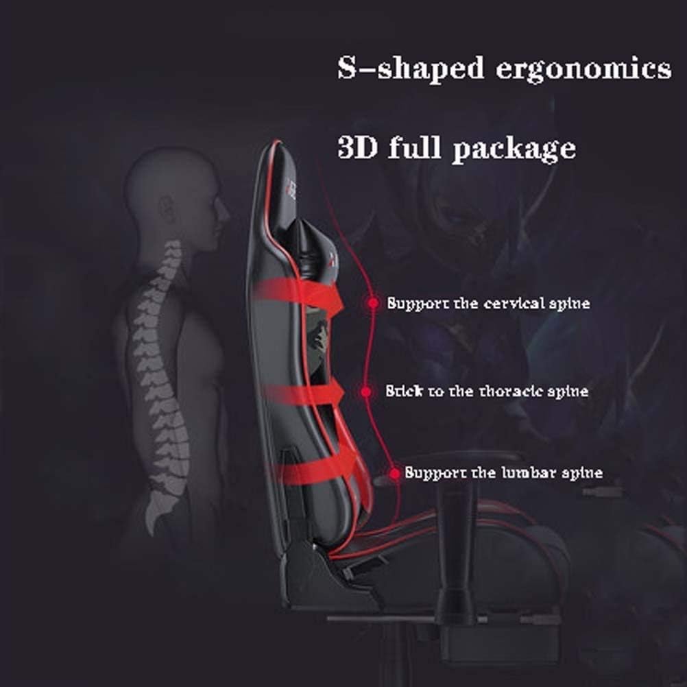 Office Chairs Gaming Chair with Footrest Adjustable Armrest Reclining Swivel Chair Ergonomic High Back Office Computer Chair with Lumbar Support Headrest PU Leather Racing C
