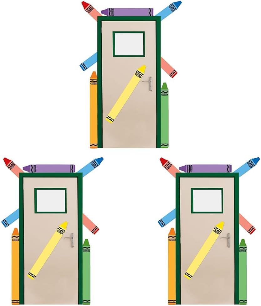 Eureka Crayola Crayons Door, Window, and Bulletin Board Go-Around Classroom Decorations for Teachers, 12 Pieces (Pack of 3)