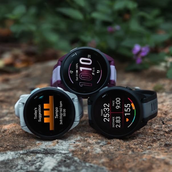 Relógio Forerunner 165 Music, 4gb playlists e Wi-Fi, Bateria 14 dias, tela AMOLED, Gps, Treinos Personalizados, resistente à água, original Nota Fiscal e garantia - Branco