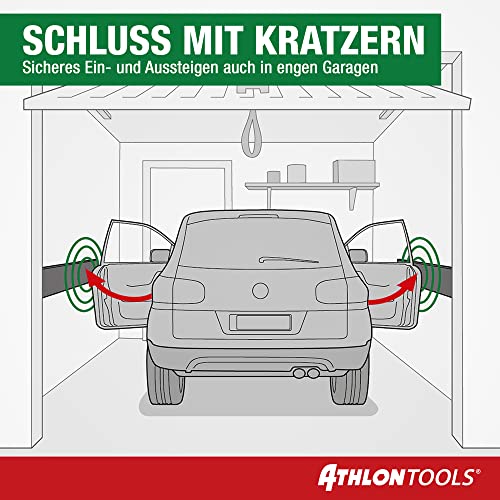 ATHLON TOOLS 2X Auto-Türkantenschutz (9mm) FlexProtect - je 2 m lang - Extra Dicker Türkantenschoner, selbstklebend, wasserabweisend (schwarz)