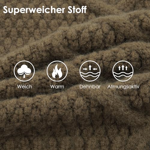 Katzinst Hundepullover Grosse Hunde, Hundepullover Strick Elastisch, Fleece Pullover Hund Groß, Pullover Schäferhund Winddicht, Khaki, 4XL