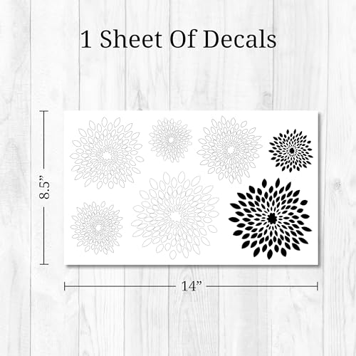 Set de 7 Vinilos Decorativos Florales en Blanco y Negro miniatura 4