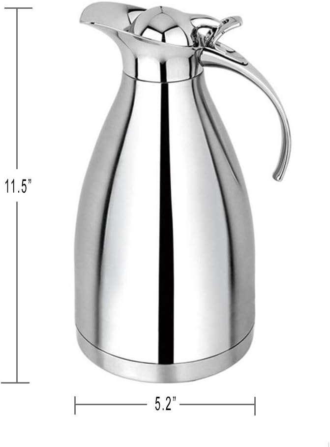Cuisinox Stainless Steel Thermal Coffee Carafe, Vacuum Insulated for Hot or Cold Beverages, 2 Liters 11" High - Image 5