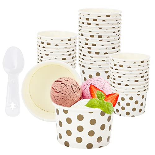 Coupes En Papier MATICAN Pour Glaces, 50-Pack, Bols Jetables De 9 Oz Pour Desserts Chauds Et Froids, 5 Couleurs Pastel