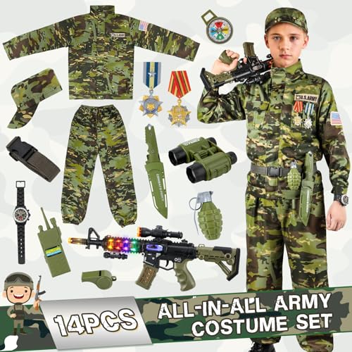 Metemot Kids Army Costume For Boys thumb #5
