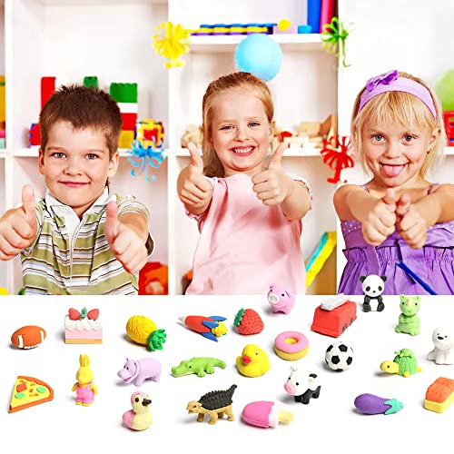 Mstipo 100Pcs Animal Eraser Kids Pencil Eraser Bulk Detachable Eraser Educational Eraser Toy Party Gifts, School Supplies Gifts, Classroom Student Prizes, Carnival Gifts And Easter Egg Fillers #TOP2