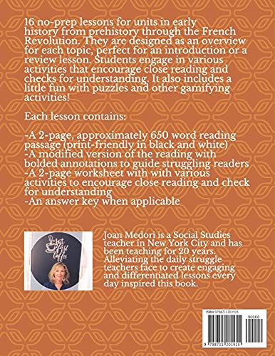 16 WORLD HISTORY Reading Passages & Worksheets: DIFFERENTIATED READING PASSAGES AND STUDENT ACTIVITIES FOR CLOSE READING - FROM PREHISTORY THROUGH THE FRENCH REVOLUTION - Image 2