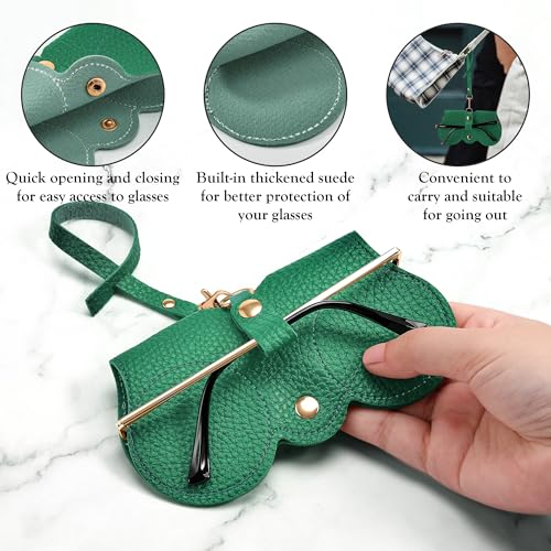 Image of FEISEDY 2Pack Soft Leather Sunglass Bag, Portable Holder Eyeglasses Case