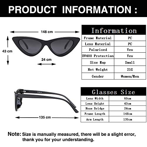 Clout Goggles Cat Eye Sunglasses Vintage Mod Style Retro Black Small Cateye Sunglasses for Women4