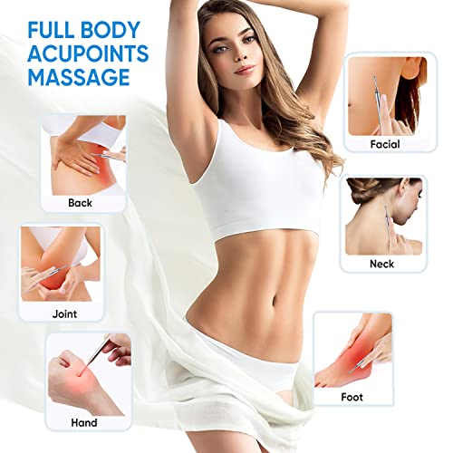 Acupuncture Pen, Facial Reflexology Tools, Stainless Steel Dual Head Ear And Body Point Probe Massage Tool #TOP2