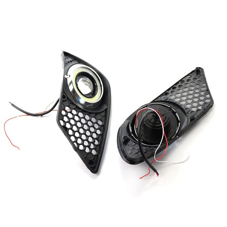 Marco de lámpara de niebla compatible con Be-nzz y M-erc-edess C-Class W204 08-10 con luz blanca de espejo convexo y rejilla de parachoques delantero miniatura 1