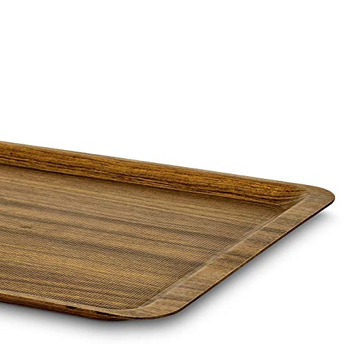 Image of Freelance Nature Kraft Serving Tray Beige, 37x53 cm, Rectangle, Non-Slip Surface, Decorative Anti-Skid Kitchen & Dining /Coffee Table Trays for Breakfast /Food /Tea - Brown, Made in Europe