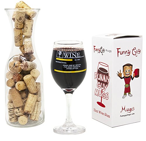 Funny Guy Mugs Prescription Wine Glass, 11-Ounce - Unique Birthday Or Christmas Gifts For Men, Women, Mom, Dad, Daughter, Wife, Sister, Girlfriend, Teacher, Boss Or Coworker #TOP2