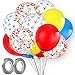 Produktbild 108 Stücke Pfoten Druck Luftballons Set Latex Rot Gelb Blau Luftballons Konfetti Luftballons 2 Stück Silber Band für Patrouillieren Thema Party