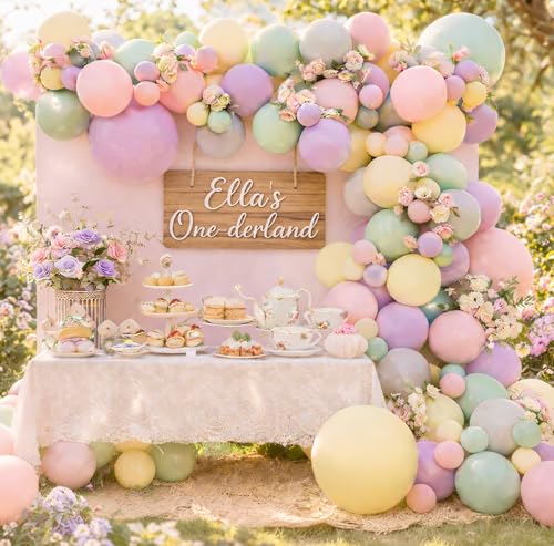 Kit arche de ballons de jardin pastel pour célébrer la douceur de la fête des mères