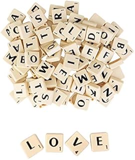 WedDecor 100pcs Ivory Tiles with Black Alphabets for Replacement, Scrap-Booking, Arts & Crafts, Board or Name Games, Ice Breakers, 2 cm (Length) x 1.8 cm (Width) x 0.5 cm (Depth)