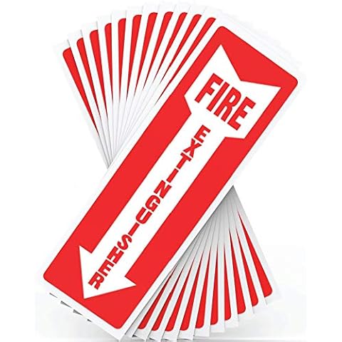 ASSURED SIGNS Fire Extinguisher Sign Sticker - 12 Pack - 4" X 12" - 5 Mil Vinyl - Bright Red White Colors - Durable Self Adhesive, Weatherproof, UV Protected - Ideal for Inside Office or Boat Cover