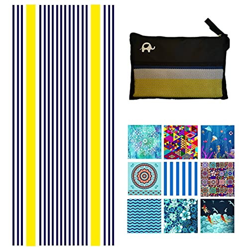Elite Trend XL Beach Towel in Blue and Yellow
