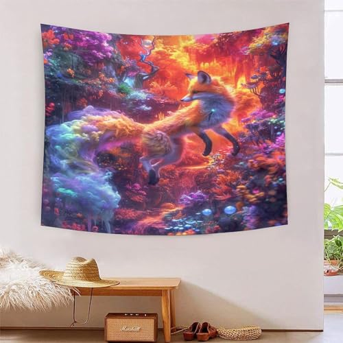 Tapices decorativos VZOMANLEX: Renueva tu sala de estar con un exótico zorro de la selva